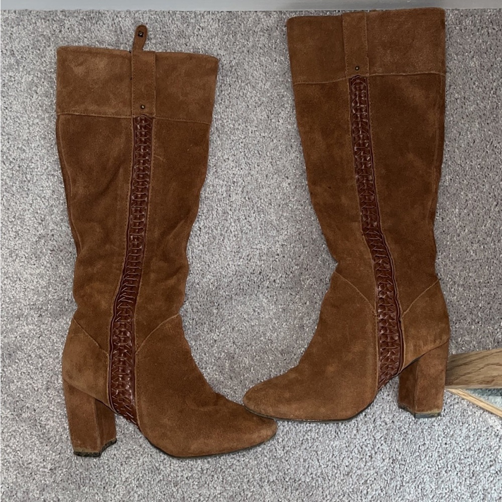 Brown suede boots